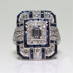 Luxury Square Women Crystal Zircon Engagement Ring, 10, 6, 7, 8, 9