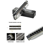 Bộ 2 harmonica Swan 10 lỗ Bruce toàn bộ dành cho người mới bắt đầu, trẻ em, người lớn, học sinh chơi nhạc cụ, Swan harmonica 10 lỗ Bruce