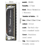 Bộ 2 harmonica Swan 10 lỗ Bruce toàn bộ dành cho người mới bắt đầu, trẻ em, người lớn, học sinh chơi nhạc cụ, Swan harmonica 10 lỗ Bruce