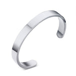 Vòng tay bề mặt thép không gỉ rộng 8mm cho nữ và nam, màu vàng hồng, bạc, đen, vàng
