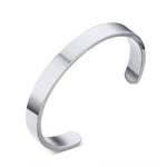 Vòng tay bề mặt thép không gỉ rộng 8mm cho nữ và nam, màu vàng hồng, bạc, đen, vàng