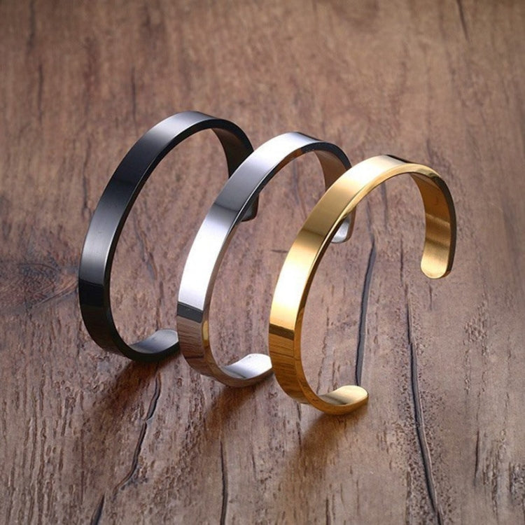 Vòng tay bề mặt thép không gỉ rộng 8mm cho nữ và nam, màu vàng hồng, bạc, đen, vàng