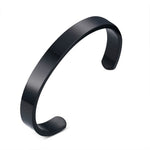 Vòng tay bề mặt thép không gỉ rộng 8mm cho nữ và nam, màu vàng hồng, bạc, đen, vàng