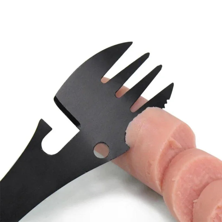 2 chiếc bộ dụng cụ đa năng 5 trong 1 ngoài trời bằng thép không gỉ, bộ dụng cụ sinh tồn cắm trại EDC thực tế gồm dĩa, dao, thìa, mở chai/lon