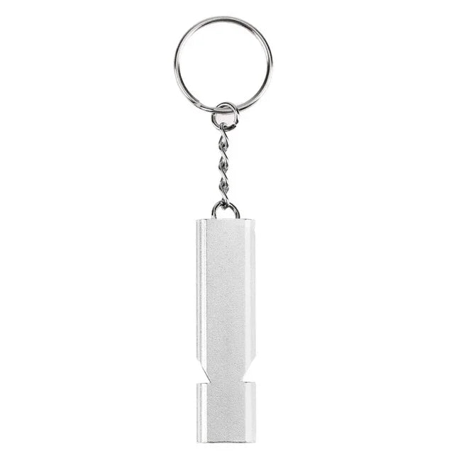 Còi sinh tồn ngoài trời cắm trại leo núi mini di động 120db ống đôi tần số kép, bộ 3 cái bạc, bộ 3 cái vàng