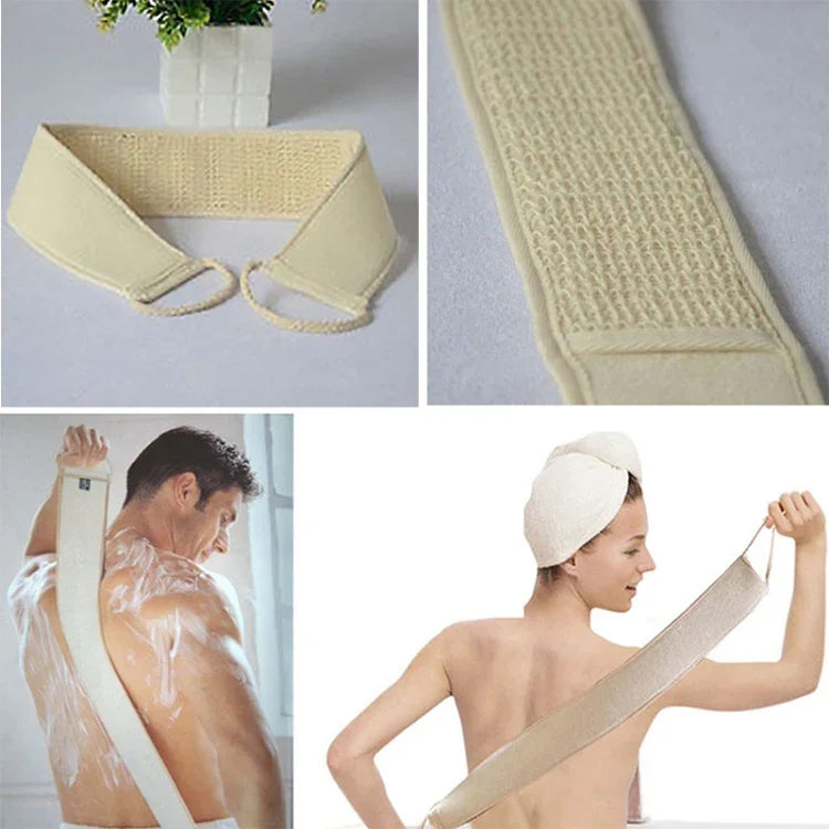 Bọt biển tẩy tế bào chết chăm sóc da mềm có dây đeo lưng, bàn chải tắm mát-xa cơ thể spa làm sạch, bọt biển tẩy tế bào chết da mềm có dây đeo lưng