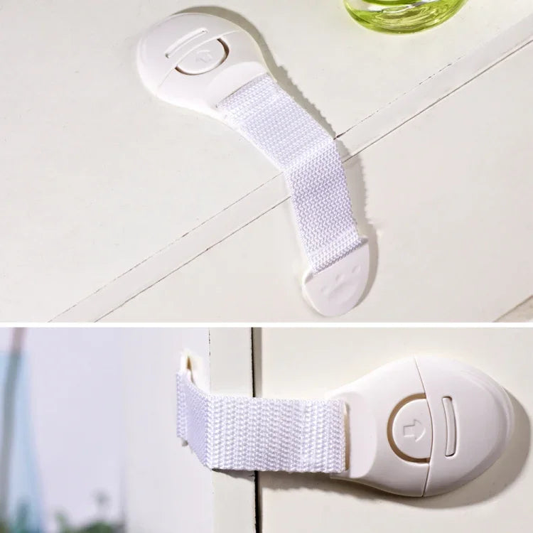 Bộ 10 khóa an toàn trẻ em bảo vệ cửa khóa cho trẻ em, khóa nhựa màu trắng, 10 cái