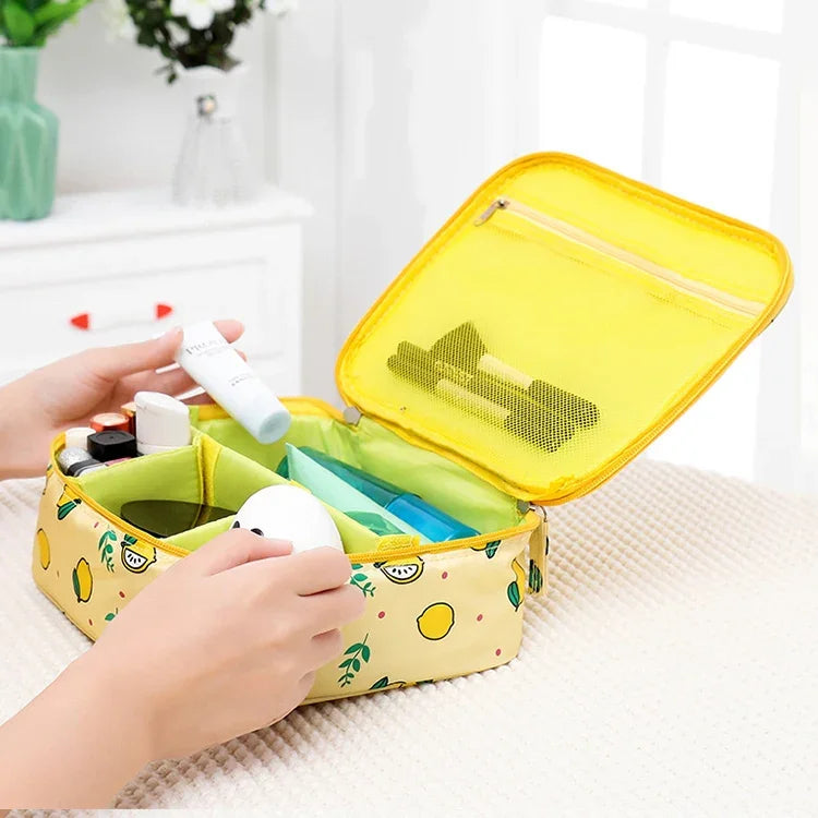 Túi mỹ phẩm du lịch chống nước có đệm dung tích lớn cho nữ, túi lưu trữ cho thợ làm đẹp, túi trang điểm nữ