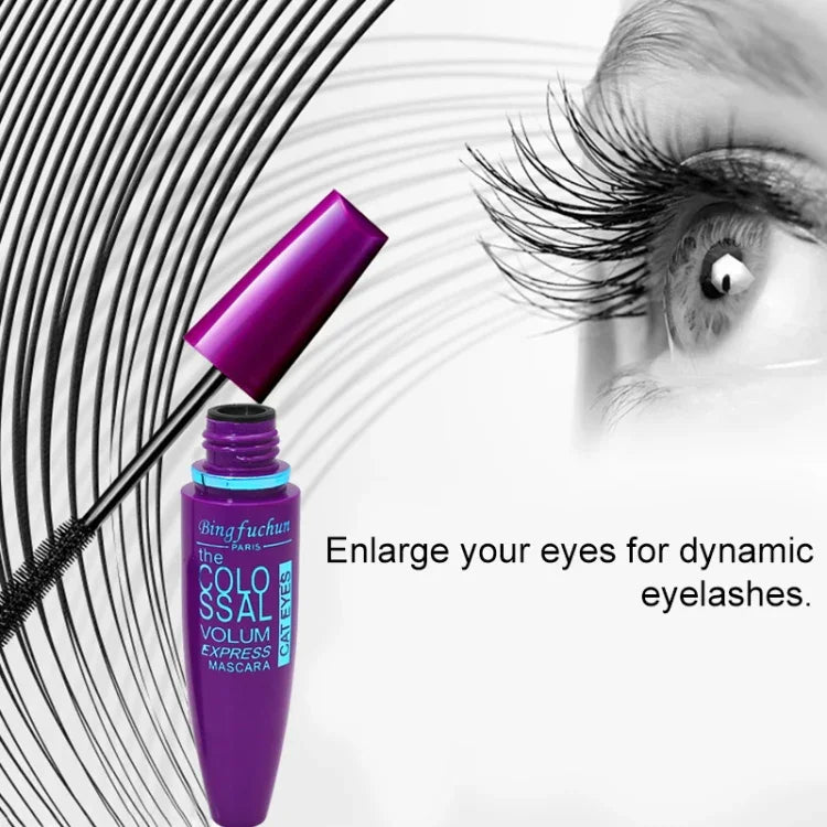 Mascara đen làm dài mi nhanh, chống nước, mascara hình tên lửa, màu xanh đậm, tím, vàng