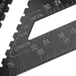 Thước đo góc cho thợ mộc, thước đo vuông, thước đo góc 7 inch màu đen hệ mét, thước đo góc 12 inch màu đen