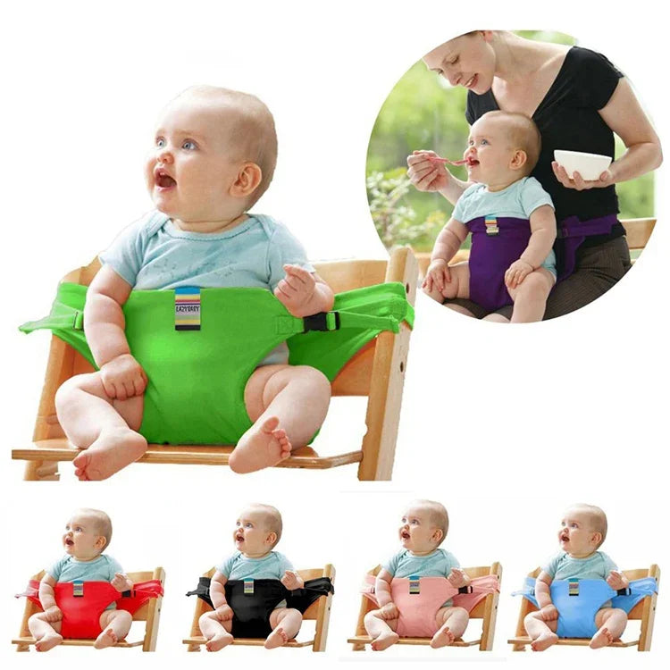 Ghế ăn di động có dây an toàn, dây đai kéo giãn, ghế ăn cho bé, ghế tăng cường ngồi