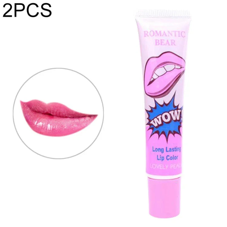 2 Cái Son Bóng Dễ Tẩy Trang Lâu Trôi Chống Nước Matte Son Môi Nữ Mỹ Phẩm, đỏ dưa hấu, Đào dễ thương, Đỏ quyến rũ, Hồng hoa hồng, Đỏ cherry, Cam ngọt
