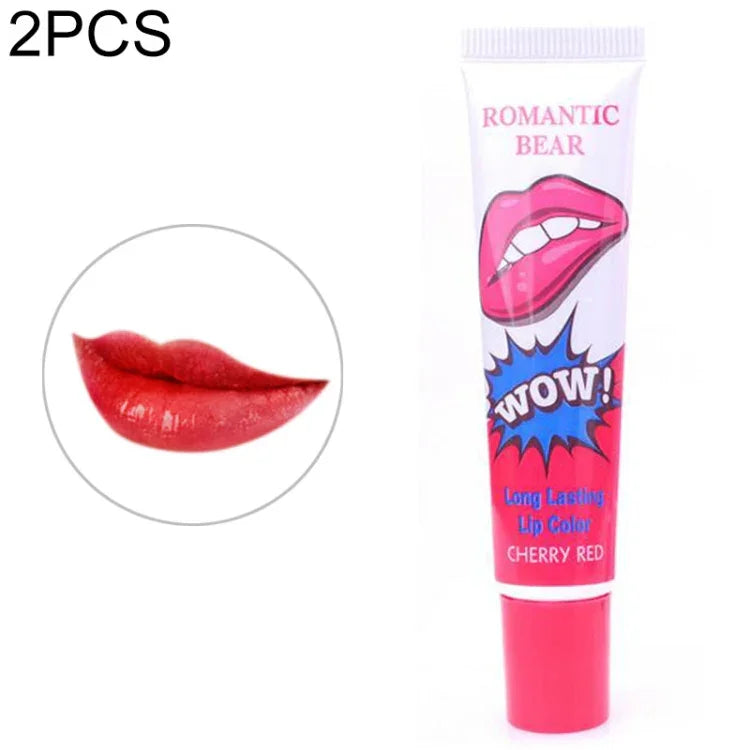 2 Cái Son Bóng Dễ Tẩy Trang Lâu Trôi Chống Nước Matte Son Môi Nữ Mỹ Phẩm, đỏ dưa hấu, Đào dễ thương, Đỏ quyến rũ, Hồng hoa hồng, Đỏ cherry, Cam ngọt