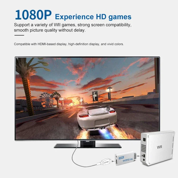 Bộ chuyển đổi Wii sang HDMI 1080p không rắc rối cho Nintendo Wii, bộ chuyển đổi Wii2hdmi 3.5mm Audio Box Wii-link, Bộ chuyển đổi sang HDMI 1080p