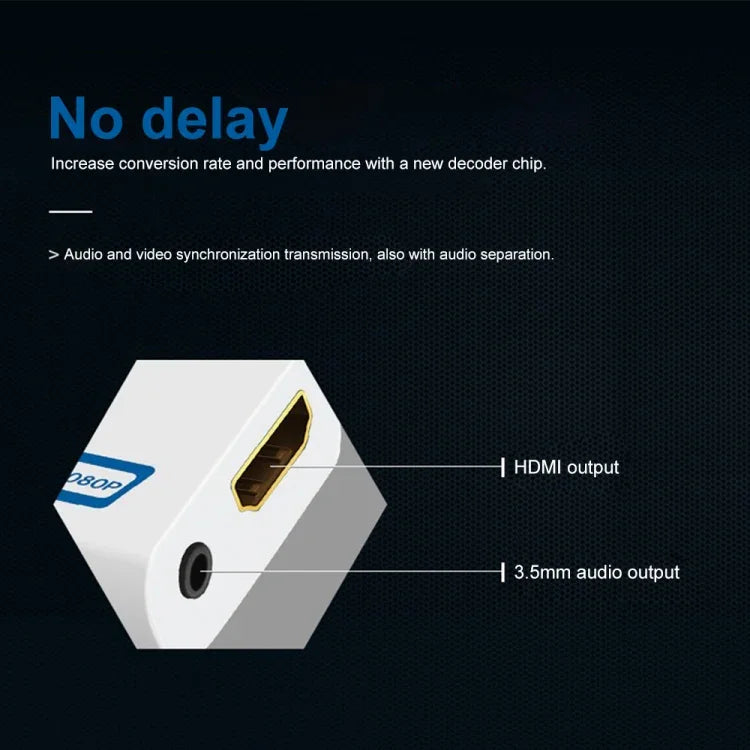 Bộ chuyển đổi Wii sang HDMI 1080p không rắc rối cho Nintendo Wii, bộ chuyển đổi Wii2hdmi 3.5mm Audio Box Wii-link, Bộ chuyển đổi sang HDMI 1080p