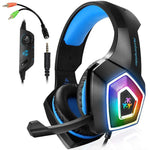Tai nghe chơi game có dây điều khiển RGB 3.5mm phát sáng nhiều màu, chiều dài cáp: 2.2m