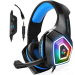 Tai nghe chơi game có dây điều khiển RGB 3.5mm phát sáng nhiều màu, chiều dài cáp: 2.2m