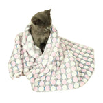 Chăn Thú Cưng Vải Flannel Mềm In Chấm Bi Thoáng Khí Thảm Giường Ấm Áp Bọc Đệm Ngủ Cho Chó Mèo, S, M, L