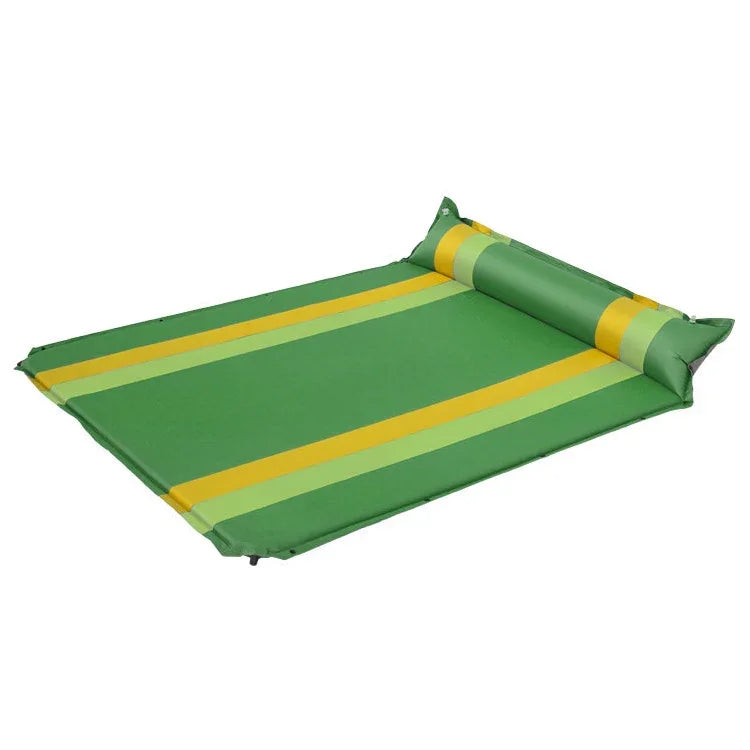 Đệm hơi đôi thể thao ngoài trời tự bơm màu phối, 190x130x3.5cm xanh lá, 190x130x3.5cm xanh dương, 190x130x3.5cm cam