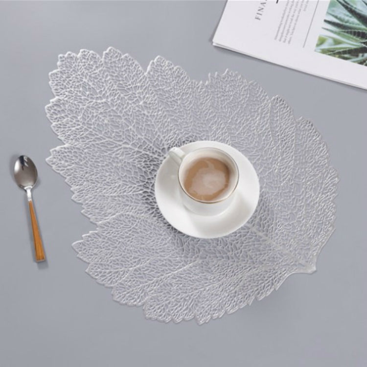 Miếng lót chống nhiệt PVC hình lá, đế lót ly uống nước, kích thước: 37x47cm