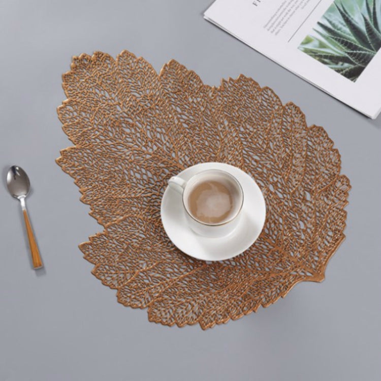 Miếng lót chống nhiệt PVC hình lá, đế lót ly uống nước, kích thước: 37x47cm