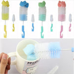 2 bộ cốc bình sữa núm vú cho bé với bàn chải làm sạch mút 360 độ, giao màu ngẫu nhiên, cốc bình sữa