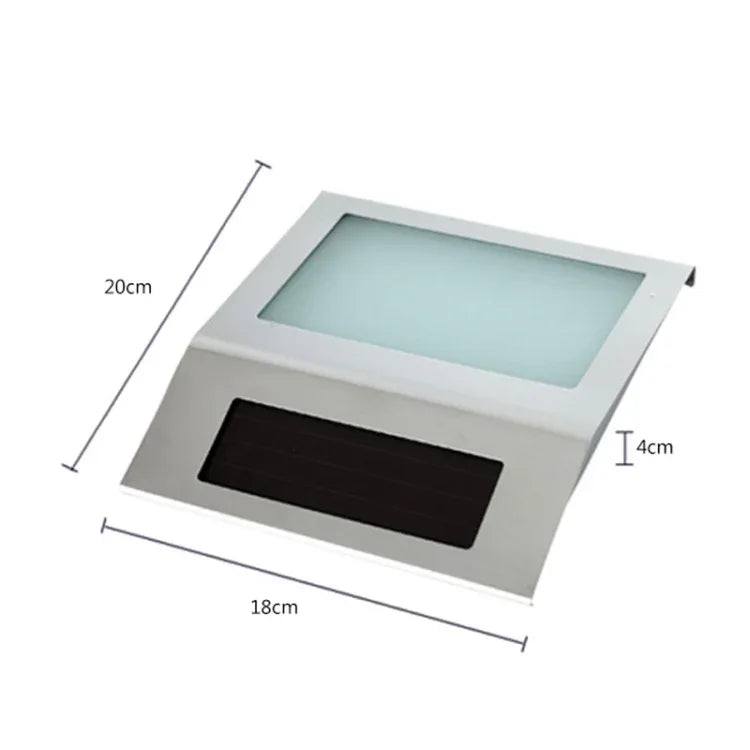 Đèn số nhà gắn tường ngoài trời chống nước năng lượng mặt trời 2 đèn LED bằng thép không gỉ, Thép không gỉ