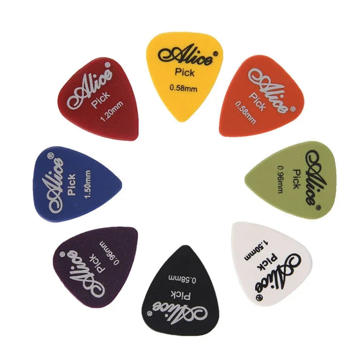 Alice 50 Cái Móng Gảy Đàn Guitar Điện ABS, Giao Màu Ngẫu Nhiên, Mờ 0.58mm, Gương 0.58mm, Mờ 0.71mm, Gương 0.71mm, Mờ 0.81mm, Gương 0.81mm, Mờ 0.96mm, Gương 0.96mm, Mờ 1.2mm, Gương 1.2mm, Mờ 1.5mm, Gương 1.5mm
