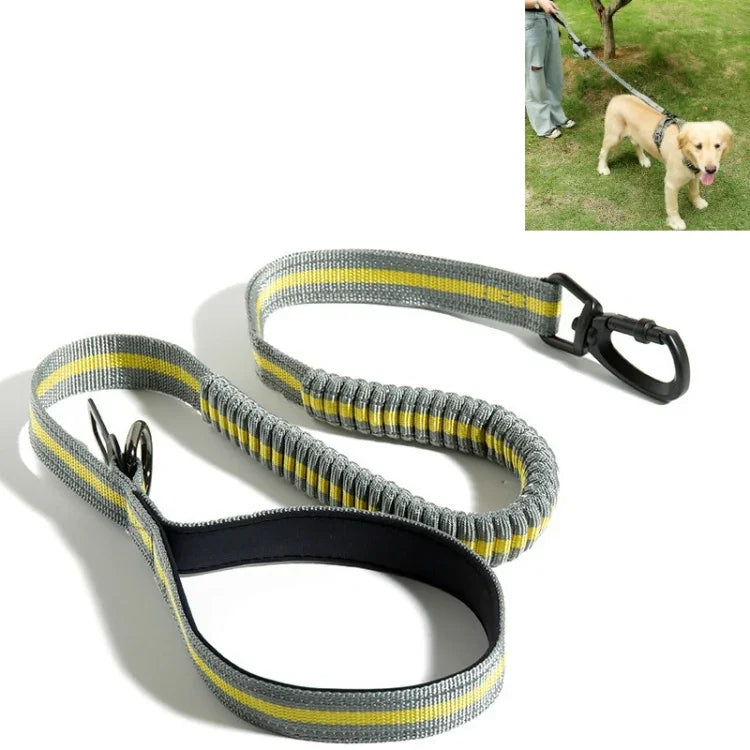 Dây kéo chó ngoài trời chống rối, Dây dắt chó bằng nylon phản quang co giãn đàn hồi, Màu vàng co giãn, Màu xanh co giãn
