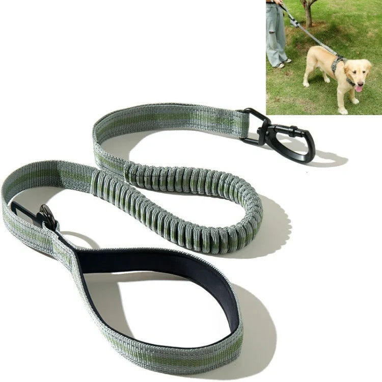Dây kéo chó ngoài trời chống rối, Dây dắt chó bằng nylon phản quang co giãn đàn hồi, Màu vàng co giãn, Màu xanh co giãn