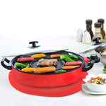 Thảm lò vi sóng silicone thực phẩm 12 inch, thảm lót silicone tròn chống trượt cách nhiệt, màu đen, đỏ, xanh dương, xanh lá, tím, xám