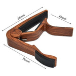 Bộ capo đàn Guitar dân ca gỗ đặc 2 trong 1 + Pick, Capo đàn Guitar dân ca