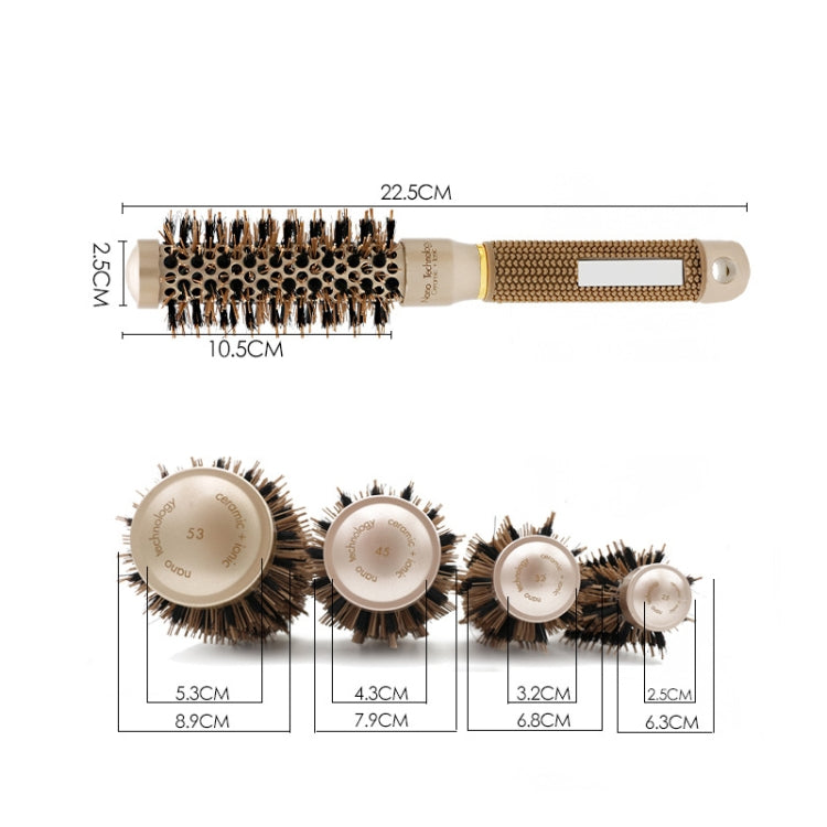 Lược tóc bằng gốm nhôm bàn chải tròn với lông nylon bàn chải tạo kiểu tóc chuyên nghiệp cho thợ cắt tóc