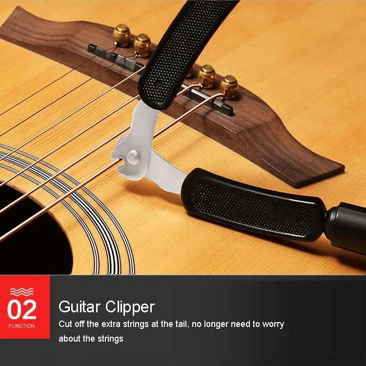 Bộ dụng cụ thay dây đàn Guitar gồm dao cắt dây, cuộn dây, kẹp ba trong một, Phụ kiện đàn Guitar