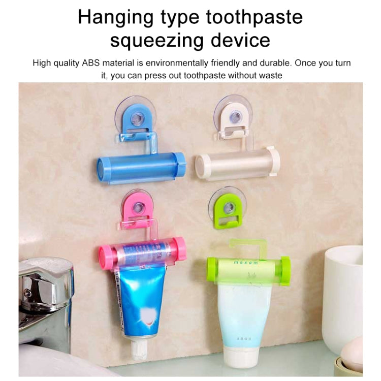 2 cái ống bóp kem đánh răng sáng tạo có móc hút và giá đỡ, màu trắng, xanh dương, xanh lá, vàng, hồng