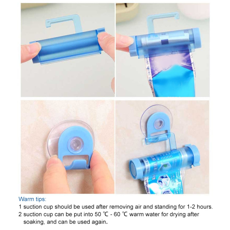 2 cái ống bóp kem đánh răng sáng tạo có móc hút và giá đỡ, màu trắng, xanh dương, xanh lá, vàng, hồng
