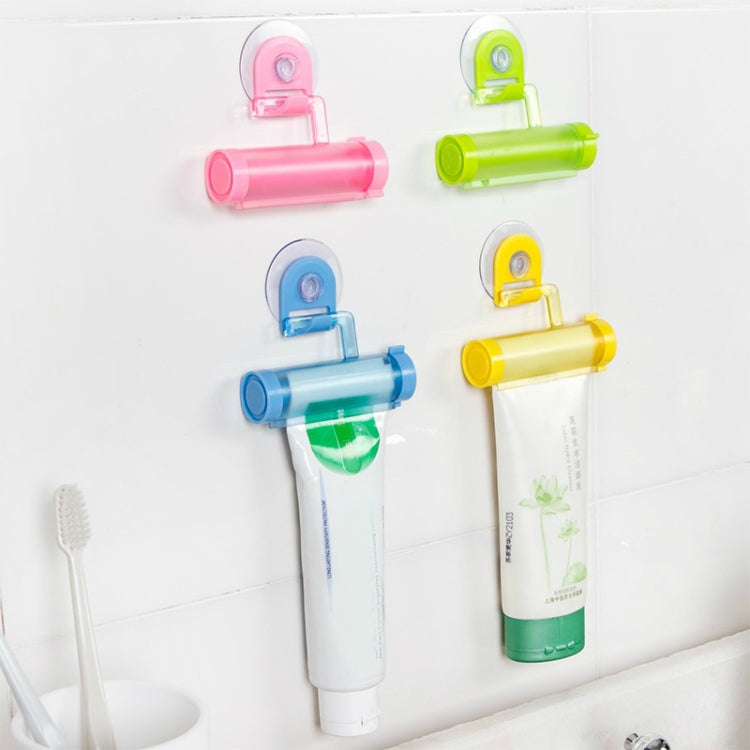 2 cái ống bóp kem đánh răng sáng tạo có móc hút và giá đỡ, màu trắng, xanh dương, xanh lá, vàng, hồng