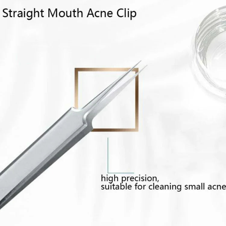 Bộ 5 cái kim nặn mụn bằng thép không gỉ, kẹp mụn, dụng cụ nặn mụn đầu đen 5 trong 1