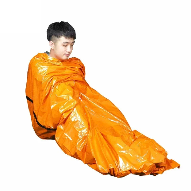 Túi ngủ ngoài trời Pe Cứu trợ thiên tai & chống lạnh Cách nhiệt & giữ ấm Túi ngủ khẩn cấp, Xanh lá, Cam