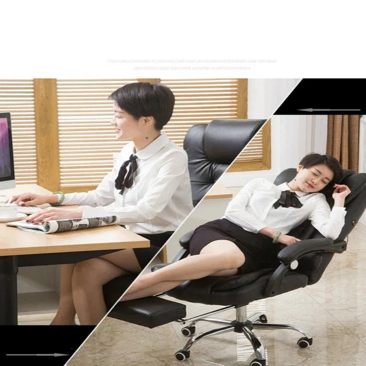 Ghế xoay nâng hiện đại tối giản, ghế lười chơi game văn phòng có chân thép và massage