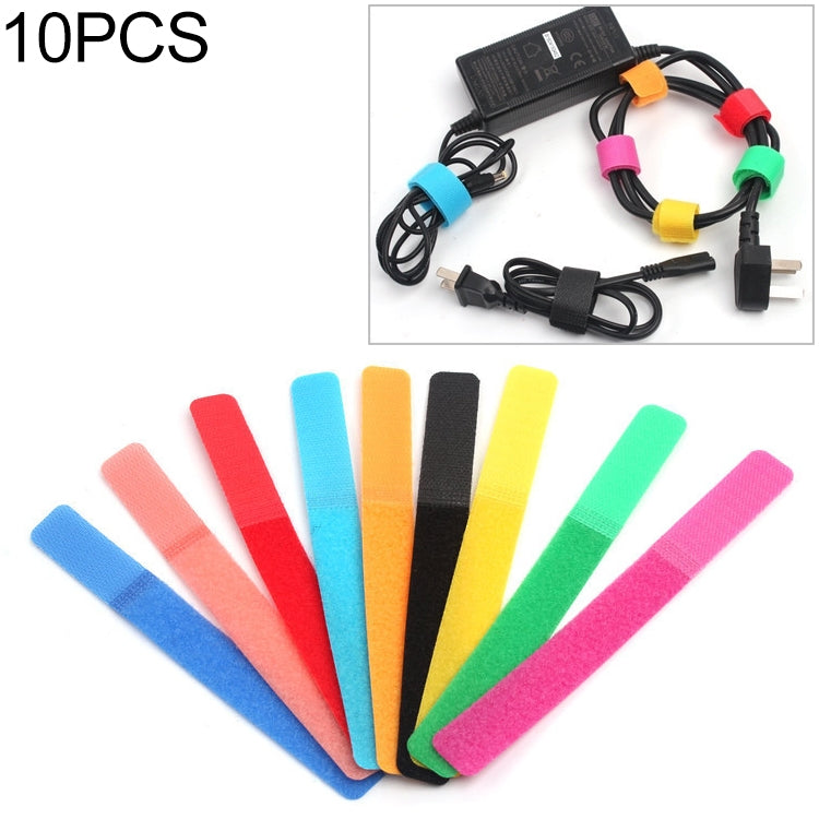 10 cái móc dây nguồn màu kẹo dán dính, giao màu ngẫu nhiên, 180 x 20mm