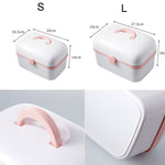 Hộp nhựa đựng trang sức mỹ phẩm đa chức năng chống bụi, hộp thuốc di động gia đình, S 24x16.5x14cm, L 27.5x19x18cm