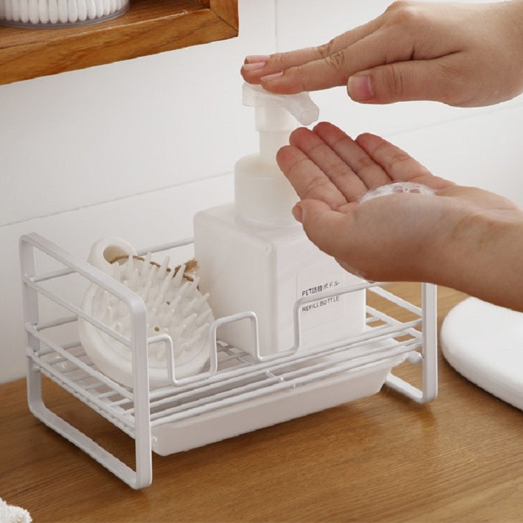 Giá để đồ rửa chén bằng sắt, giá đựng xà phòng và khăn lau, giá để đồ rửa chén nhà bếp
