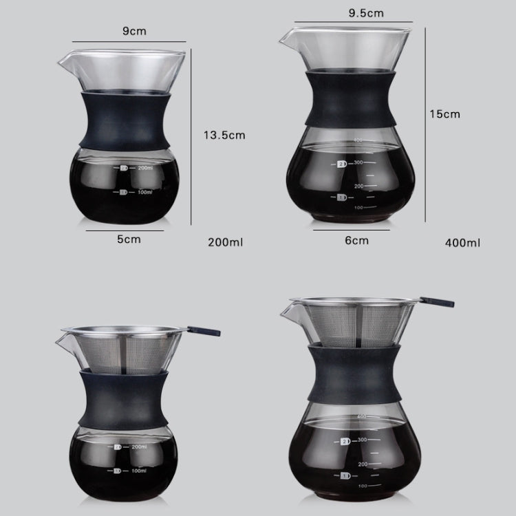 Máy pha cà phê chịu nhiệt cao, 200ml có lọc, 400ml có lọc, 200ml không lọc, 400ml không lọc
