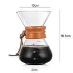 Ấm cà phê thủ công chịu nhiệt cao 400ml bằng thủy tinh, ấm không lọc, ấm có lọc