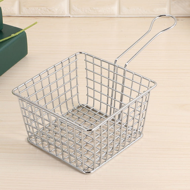 Giỏ chiên khoai tây mạ điện, giỏ lưới nhỏ đựng thực phẩm chiên, mạ chrome