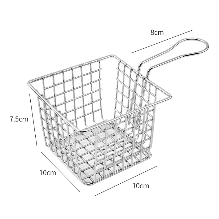 Giỏ chiên khoai tây mạ điện, giỏ lưới nhỏ đựng thực phẩm chiên, mạ chrome