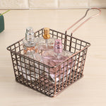 Giỏ chiên khoai tây mạ điện, giỏ lưới nhỏ đựng thực phẩm chiên, mạ chrome