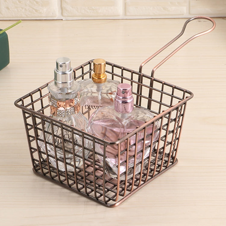 Giỏ chiên khoai tây mạ điện, giỏ lưới nhỏ đựng thực phẩm chiên, mạ chrome