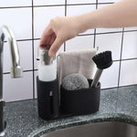 Bộ giá đựng bàn chải nồi bóng dây thép bồn rửa bát, Bộ giá đựng bàn chải và giẻ